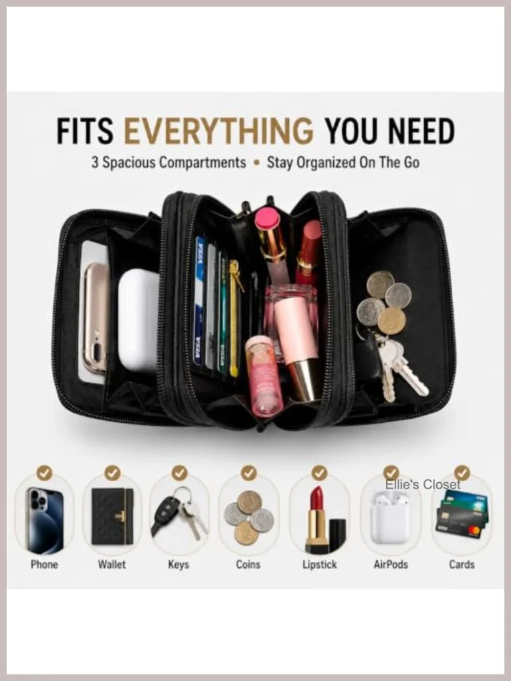 Women's Crossbody Phone Purse RFID Blocking Wallet Touch Screen Faux Leather
